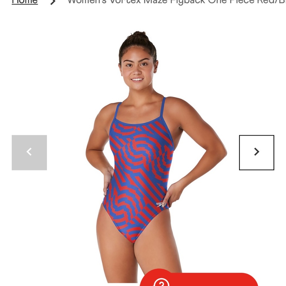 Speedo swimsuit Women's Vortex Maze Flyback One Piece Red/Blue